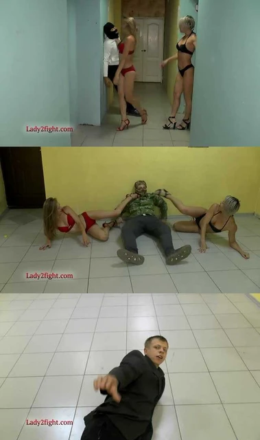 【欧美女王】LORA女王及闺蜜的重量级踢打杀新片，对歹徒各种残忍踢杀