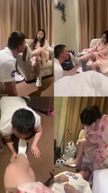 【伊诺】强迫狗舔脏鞋/闻白袜/袜子塞嘴深喉