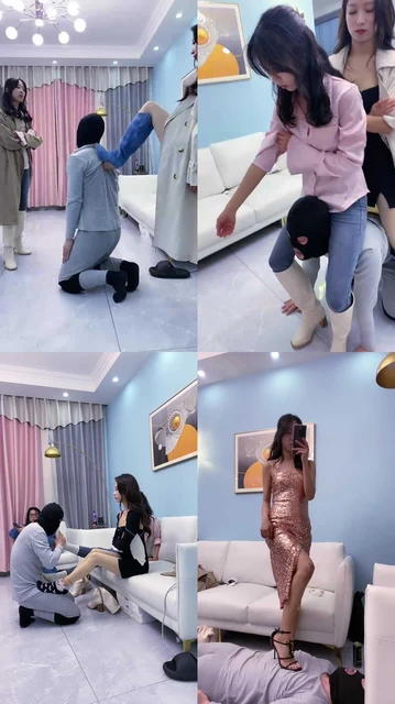 【麋鹿银儿】双胞胎S-长靴暴踢踢踹/人体蹦床/耳光骑马爬行