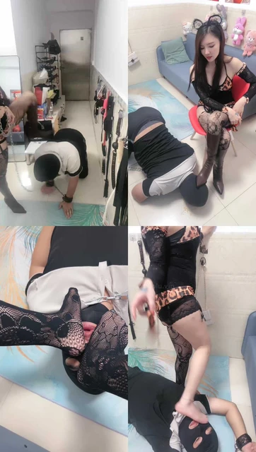 【木子大大】长靴长腿S踩狗垫子