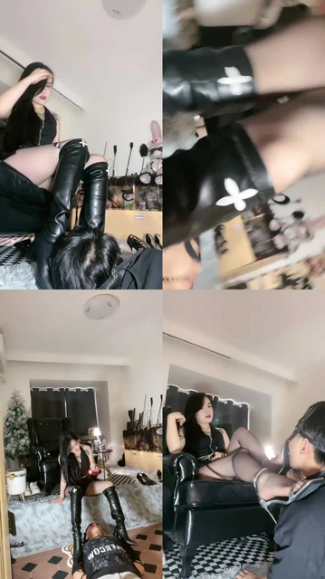 【安晴】长靴碾压脚下奴/滴蜡/踩踏踢踹