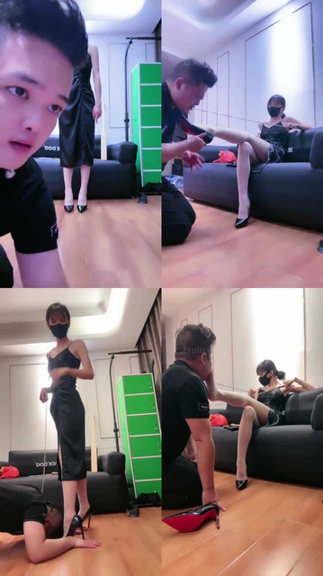 【暴力美学】高跟踩踏提档/狗链遛狗/掐乳/口塞【双视角版】