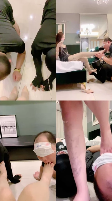 【小软】虐双奴-高跟踩狗爪/狗链拴狗/转胯踩踏