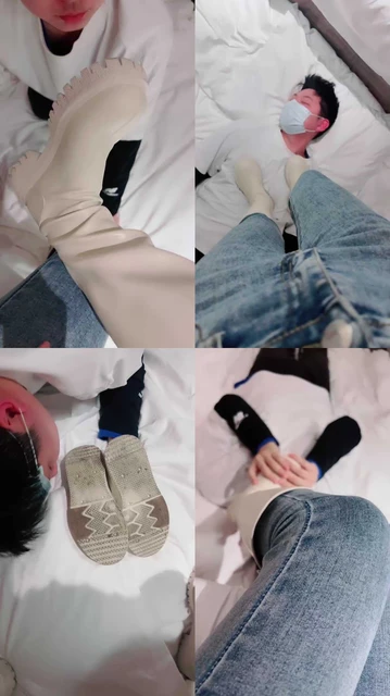 【筱七S】闻舔脏靴子黑船袜