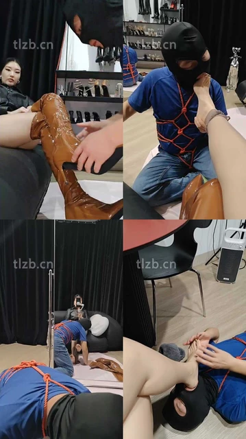 【猫爷】脚趾玩狗舌/长靴丝袜裸足舔