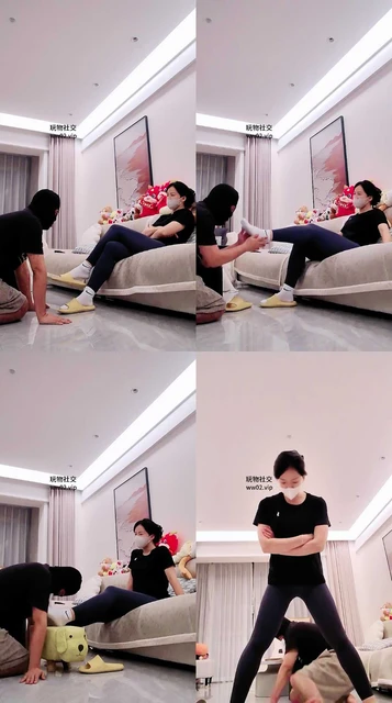 【冷颜】转胯狗爬/品尝主人的白袜脚