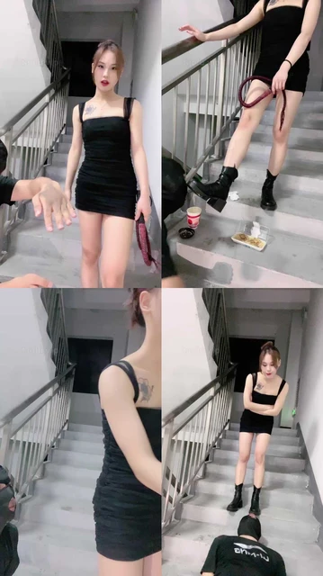 【盖洛】陪酒小妹楼道遛狗/脚下喂食/短靴踩踏