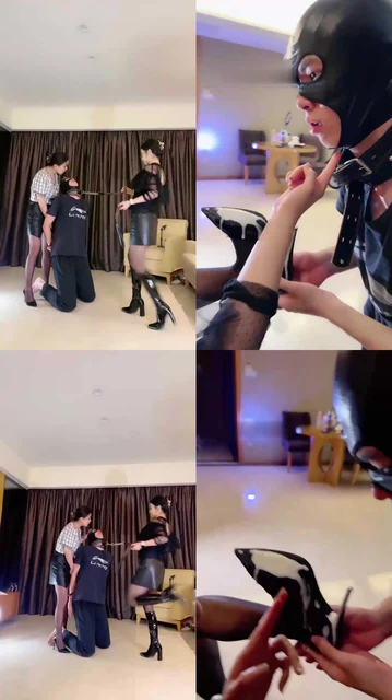 【鑫儿教头】双S-狗链遛狗/暴力耳光/虐乳吃口水【双视角版】