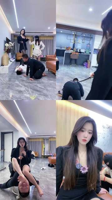 【麋鹿银儿】双S虐双奴-踩踏/强制圣水/踢踹/狗链拴狗/耳光骑马