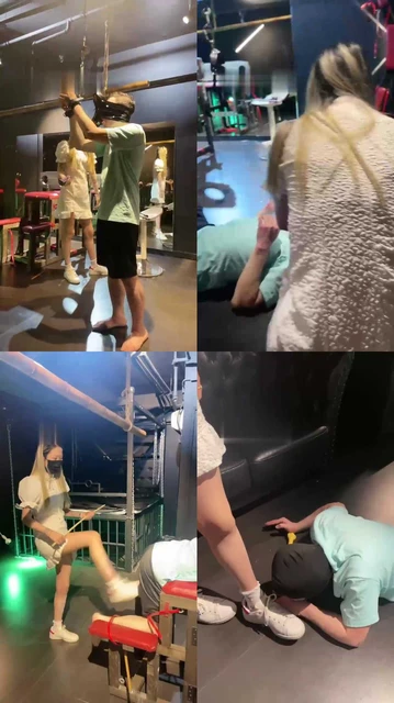 【雯希】小白鞋白袜-吊绑踢踹/鞭打sp/踩踏喂食【完整版】