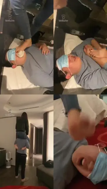 【虞姬】 棉袜塞口  舔脚  踩踏调教  