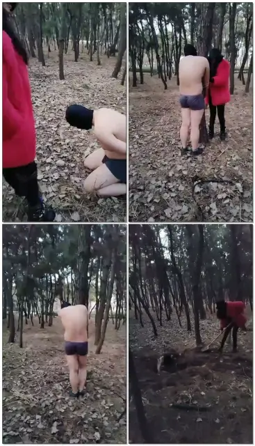 【颜竹S】小树林耳光鞭打贱狗后活埋并TJ偷拍的素人
