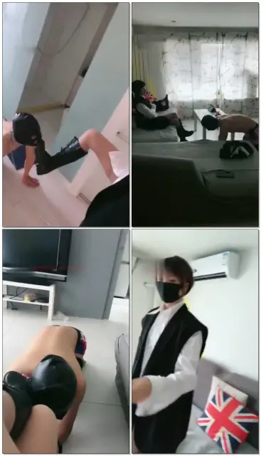 【美离子】暴力虐待在家不乖的狗