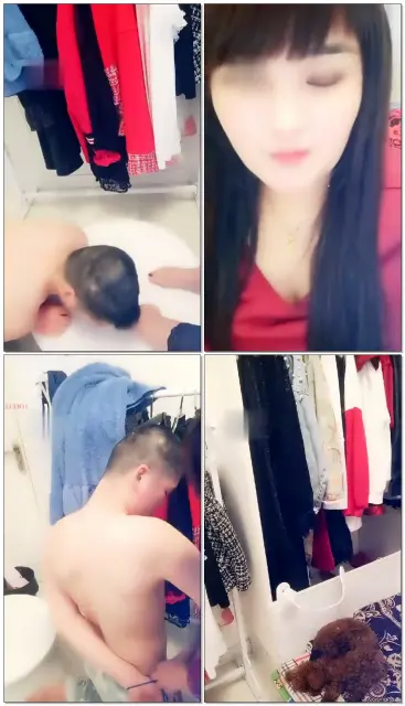 【杨贵妃s】姨妈来串门，让小奶狗嗦螺脚吧