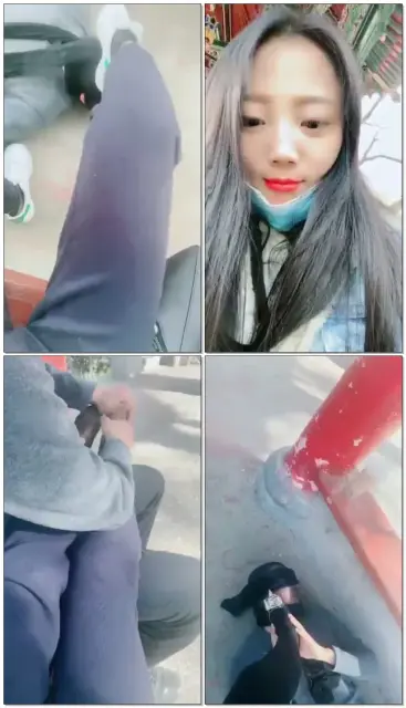 【冰雪S】野外公园板鞋丝袜调教