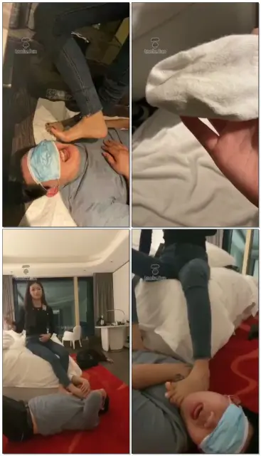 【虞姬】棉袜塞口，舔脚，踩踏调教