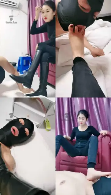 【久儿女王】皮靴调教贱狗，口水，耳光！