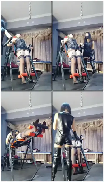 【圣蒂祖宗的母狗】倒立机上的调教