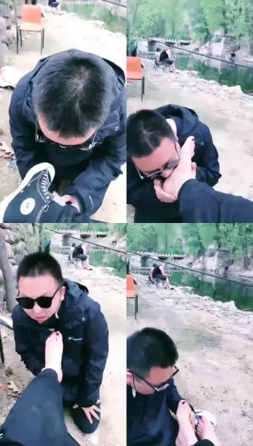 【J0J0-S】野外play，舔脚