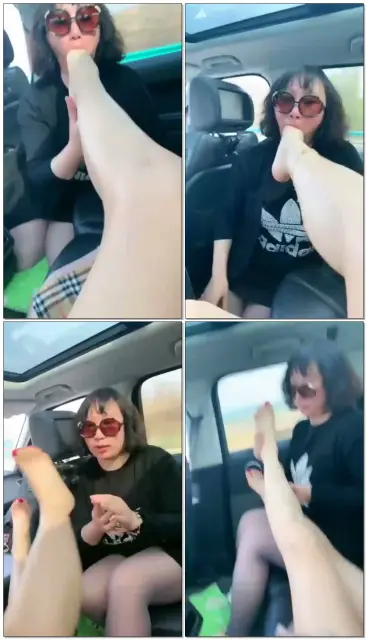 【歌迪丝】带胖母狗旅游，高速玩会