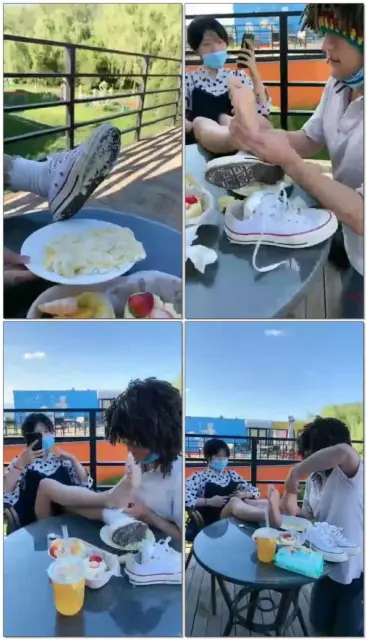 【美离子】下午茶时间刁难服务生，脚喂食【42分钟】【普清】