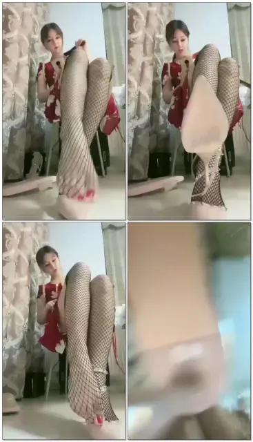 【不田】第一视角：网袜脚底的诱惑