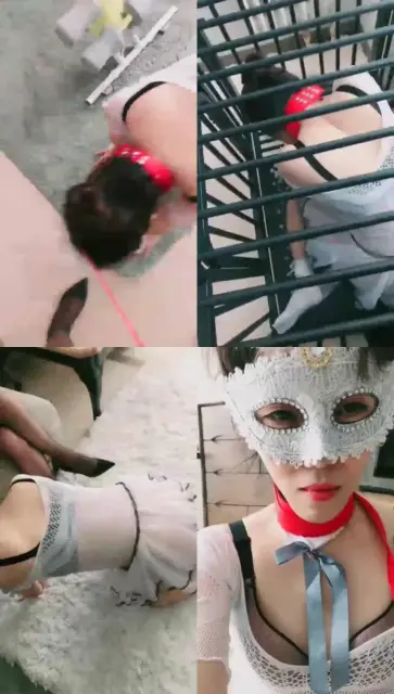 【婳儿】刺激，夫妻主狗笼调教小母狗