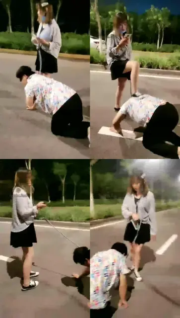 【南笙四爷S】户外遛狗耳光！必看