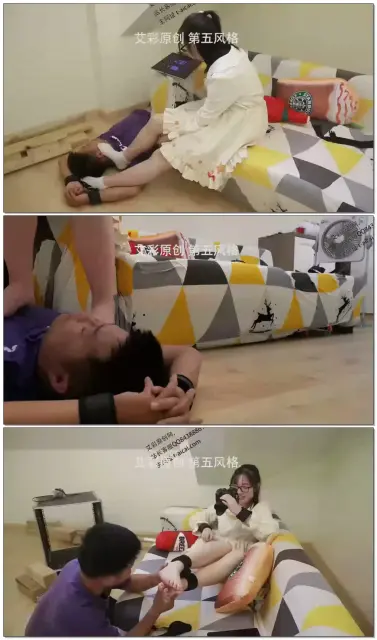 【第5风格】00后萝莉无意识踩踏被捆绑咬嫩脚