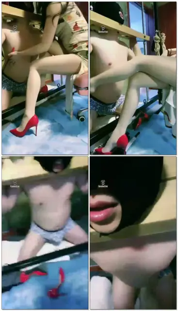 【薇薇vv】旗袍红高肉丝色诱被枷锁捆住的狗，踢裆