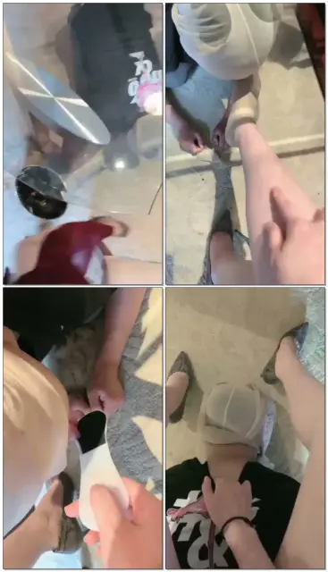 【安女主】酒店调奴，搓脚板吃脚皮超羞辱，跪舔肉丝高跟