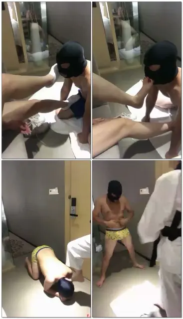 【微希】跪舔跆拳道女主白棉袜裸足被骑脖子暴力踢裆