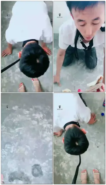 【聊城魅影S】楼道里玩无底线的狗，脏鞋底无限羞辱