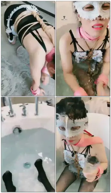 【婳儿M】极度刺激！酒店调教小母狗续-圣水洗澡