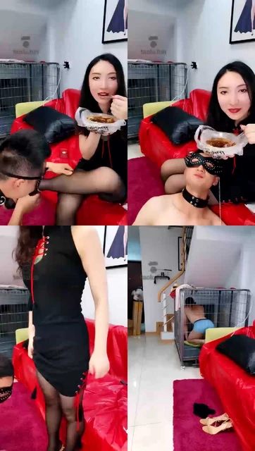 【羽殿下】81玩狗下，圣水耳光脚喂食脚耳光舔脚