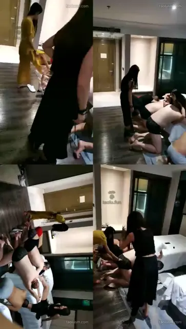 【夏馨S】双S调教5奴，暴力踢打