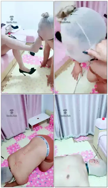 【沐月S】黑高肉丝玩狗深喉