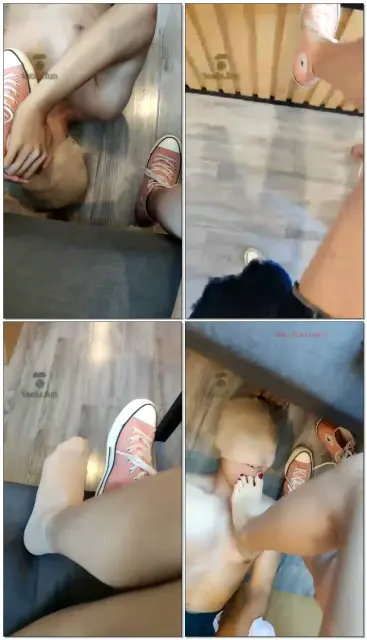 【Welldoer】可爱风粉色帆布鞋肉丝调教