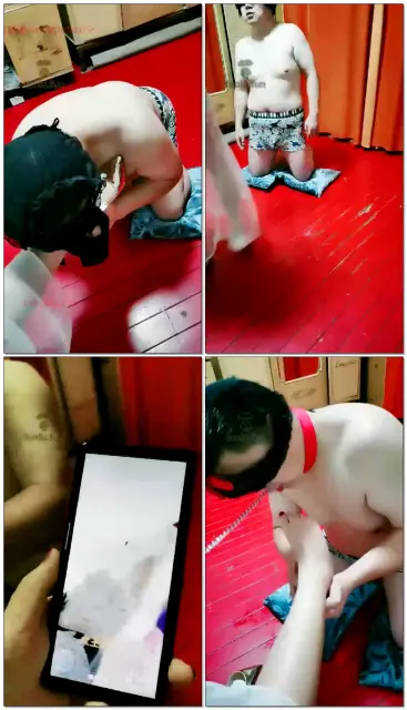 【魔蝎女王】恋鞋恋足下贱跪舔，重度耳光踢裆