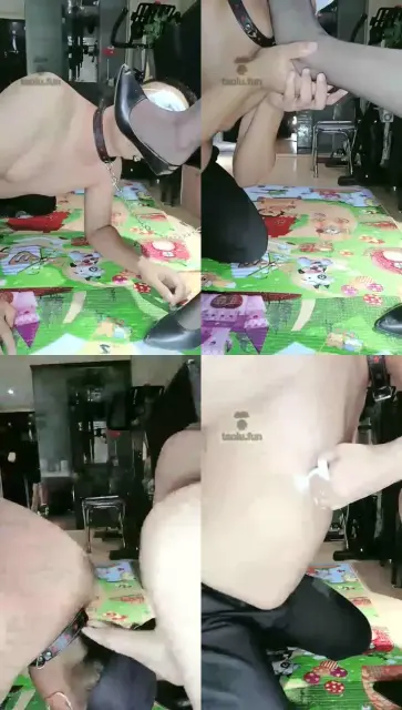 【林夕女王】贱奴舔丝足裸足+手脚耳光