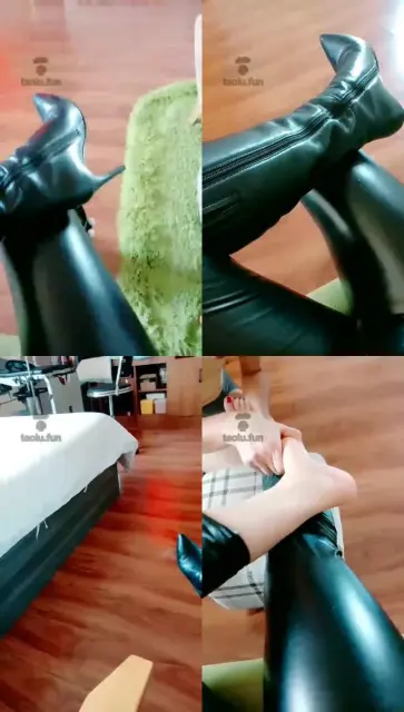 【灵犀女ss】皮靴皮裤伺候玉足