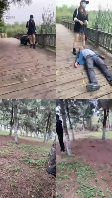 【乔安S】公园遛狗偶遇素人强制圣水