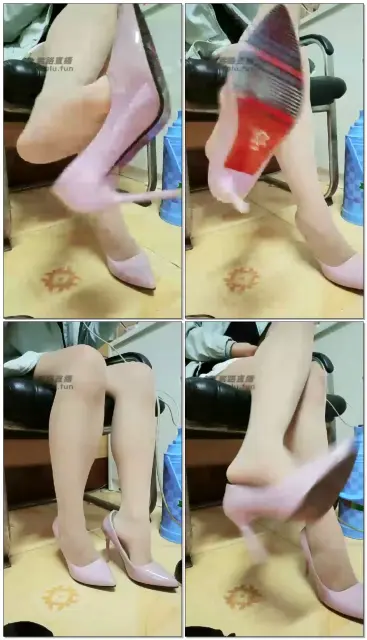 【A鲁E青】第一视角咖啡丝粉丝高跟鞋