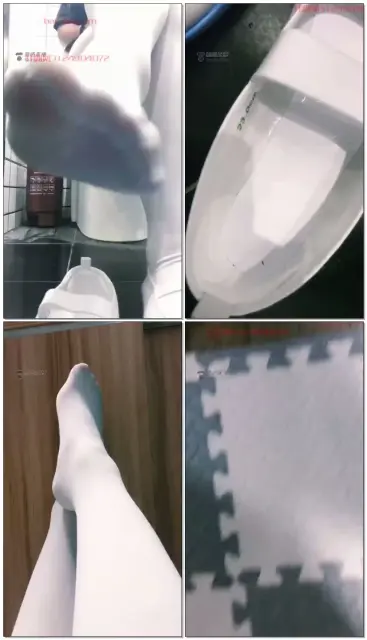 【萌女王】第一视角白丝室内鞋，运动完丝袜都变透了