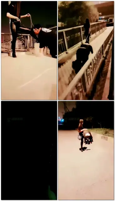 【墨云S】户外遛狗喂食钻胯，被保安盯了半天，刺激！