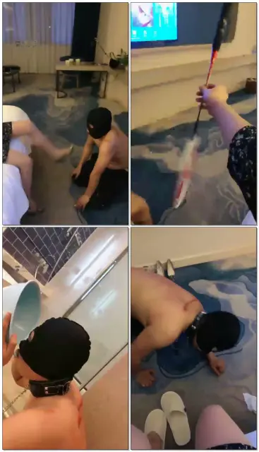 【可可S】主人发威了，往死里打！高跟踹一身伤！