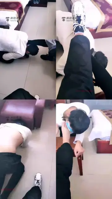 【依依女王】夫妻主棉袜脚垫耳光