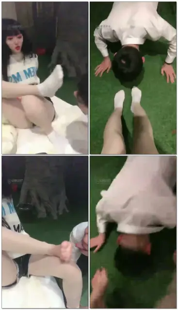 【浅夏S】宾馆调狗绿帽羞辱场，遛狗骑马踩踏口水舔脚闻袜子