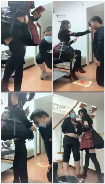 【芃芃大人】极品萝莉脚喂食虐乳窒息遛狗