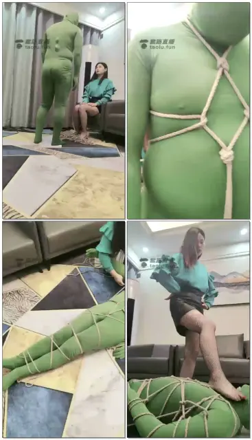 【涵涵11s】涵涵女s调教绿奴老公(剧情)捆绑玩弄绿老公